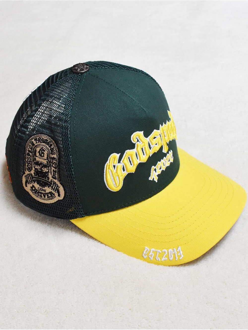 Godsgrave Racing Green and Yellow Trucker Hat